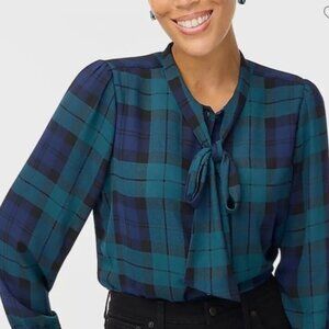 J.Crew Teal and Navy Plaid Shirt